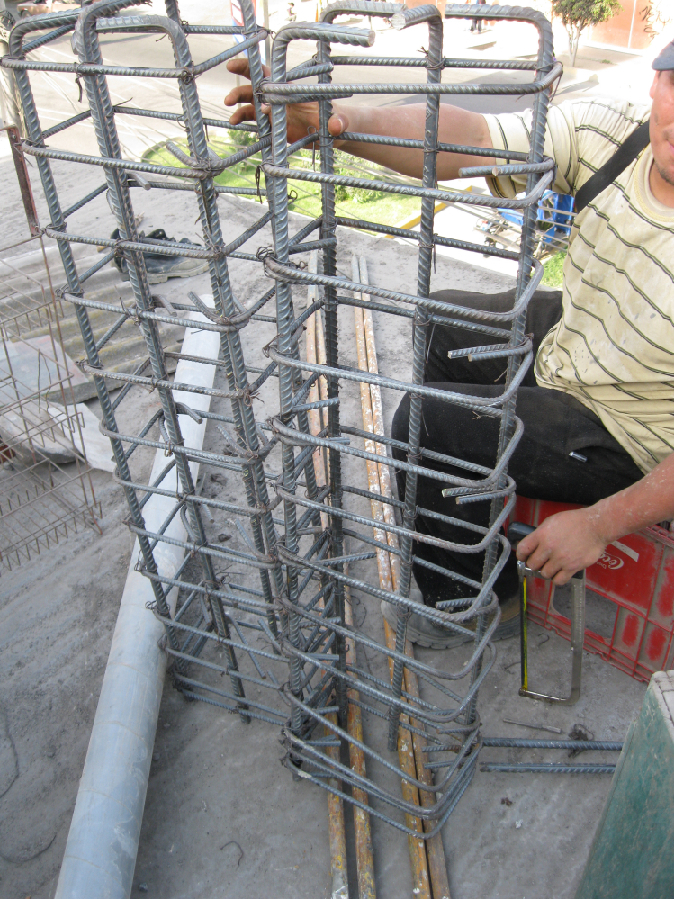 Armado de acero para columna estructural