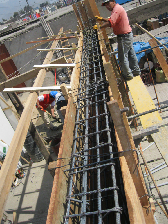 Detalle de armado de acero para estructura