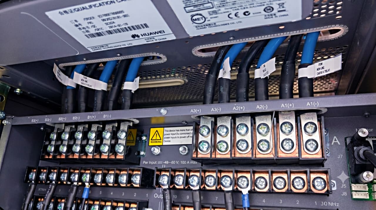 Sistema de energía con cableado instalado